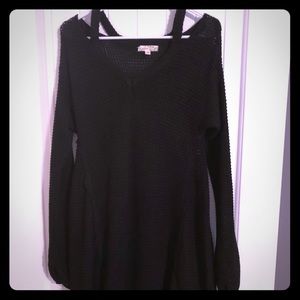 Women’s Wishlist Black Crochet Dress S/M V-Neck Off the Shoulder Unlined